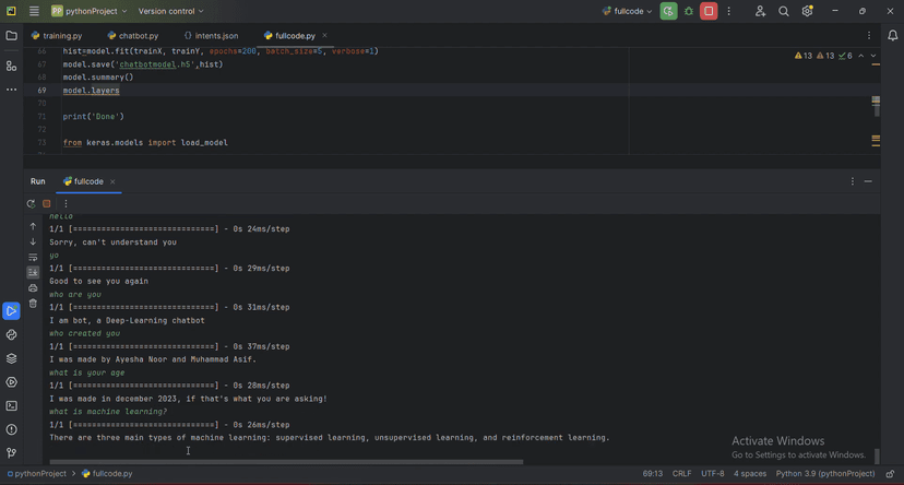 AI Chatbot using ANN